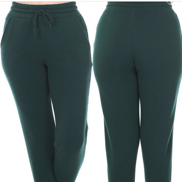 Zenana Hunter Green Jogger Sweatpants - Picture 2 of 2